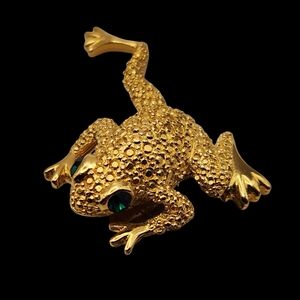 Vintage Napier Golden Frog Brooch